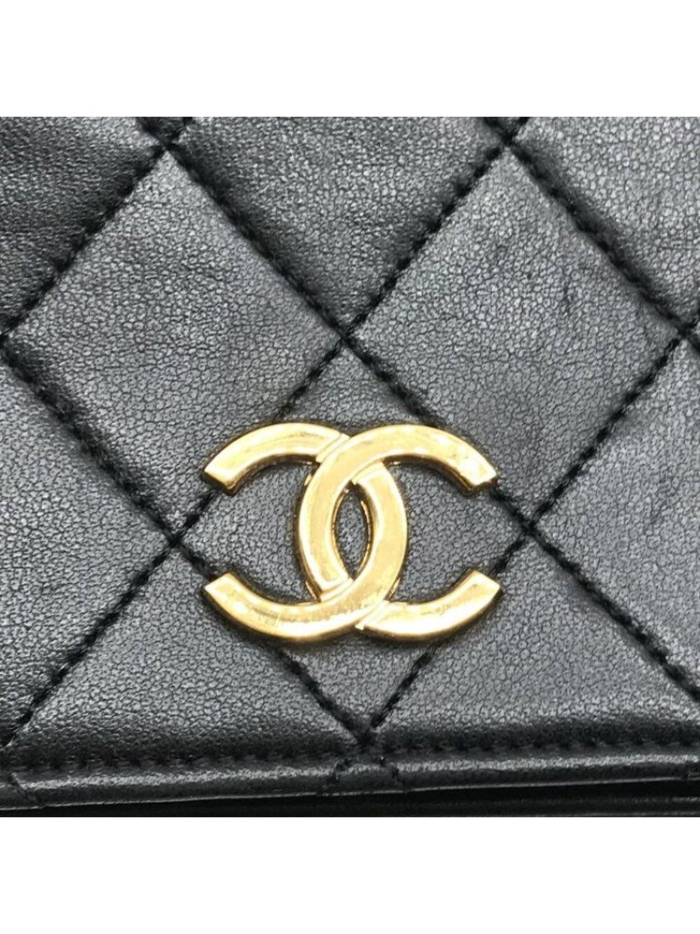 Chanel CC Logo Mini Quilted Push Lock Leather Chain Shoulder Bag Black - Picture 10 of 10